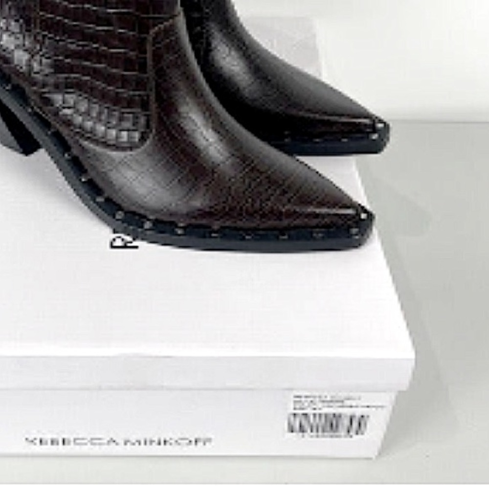 Rebecca Minkoff Nanine Western Croc‎ Embossed Leather Ankle Boot